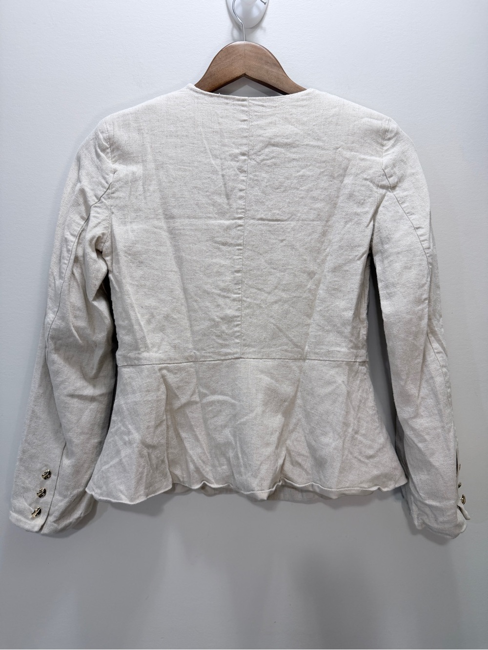 H&M Cream Peplum Button Blazer Size XS (21x15) - Picture 11 of 11
